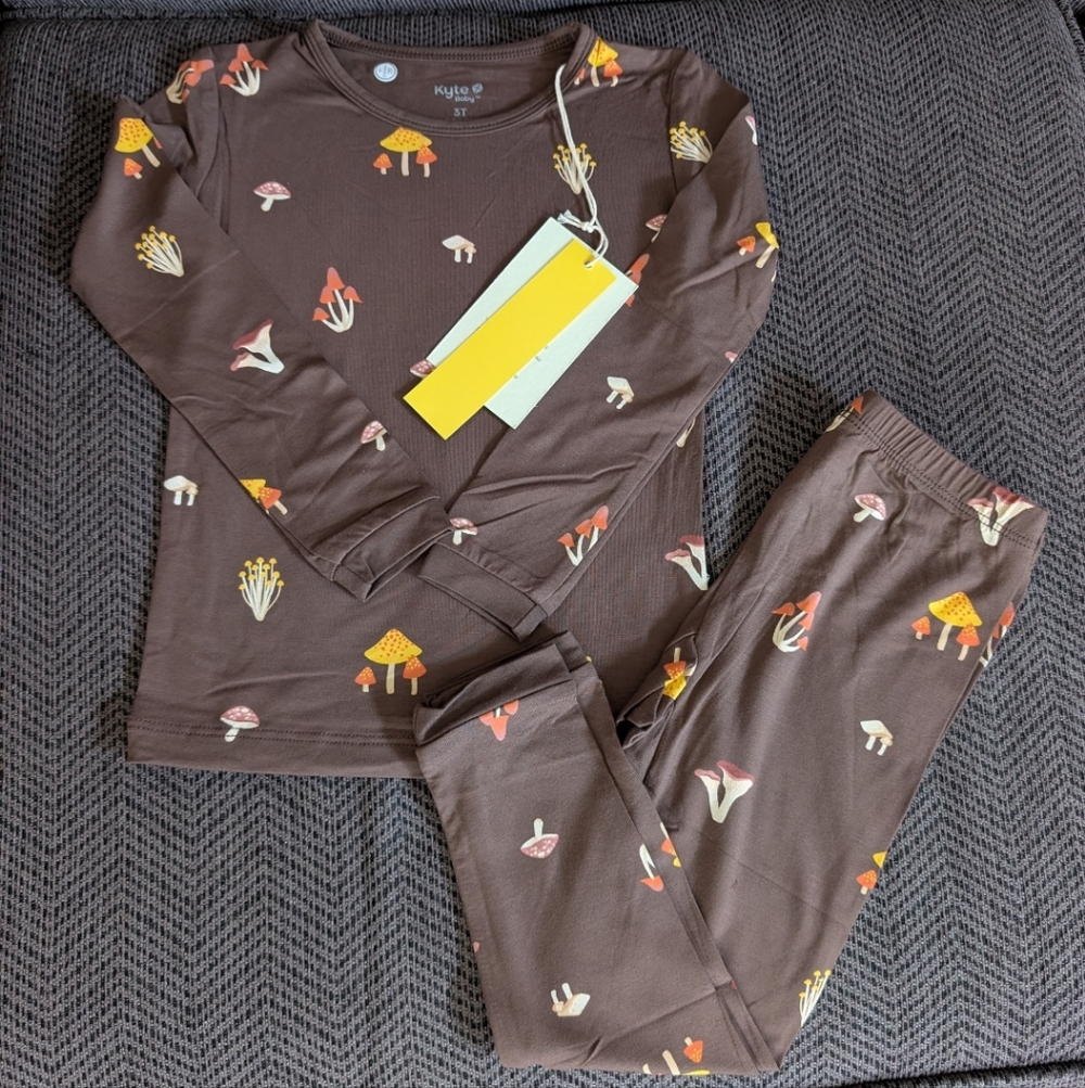 Kyte Baby Fungi Mushroom Bamboo Pajamas 3T